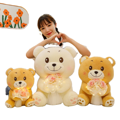 Stuffed Plush Animal Cartoon Plush Toy Valentine's Day Gift Cute Light-up Confession Bear Plush Toy Doll Pillow