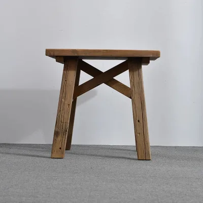 Chinese Retro Style Home Interior Pine Coffee Table Natural Side Table