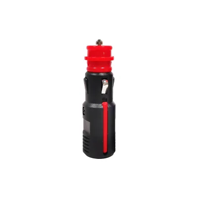 12V/24V German Style Car Cigarette Lighter Plug with Red Top & Built-in Fuse Male Power Connector
