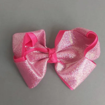Fashion Double Soft Leather Bow Accessories,grosgrain Ribbon Bows for Children's Hair Ornaments