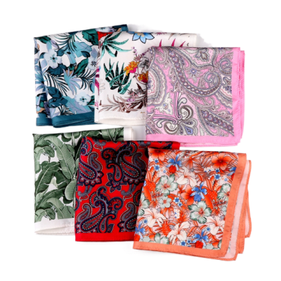 31cm X 31cm Floral Multicolor Silk Pocket Square Mens Hankies Hanky