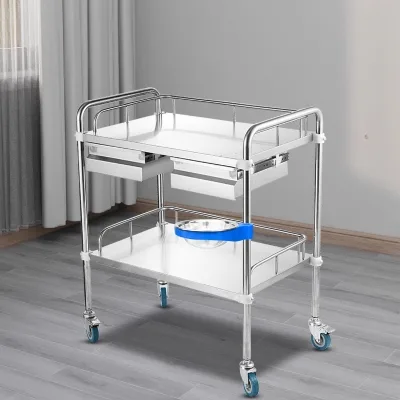 High Quality Medical Stainless Steel Instrument Trolley for Hospital