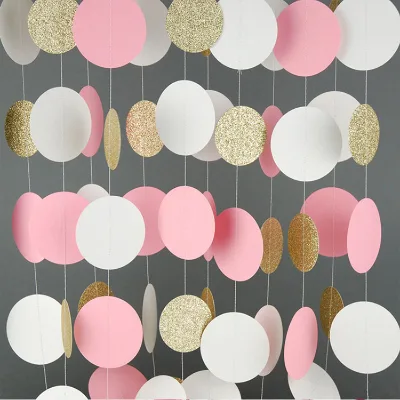 2.4m Wafer Paper Flower Hanging Ornaments Wedding Wedding Room Birthday Party Classroom Wafer Paper Banner