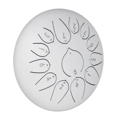 Hot Sale White Steel Tongue Drum for Music Therapy or Spiritual Healing and Creative Sound Exploration