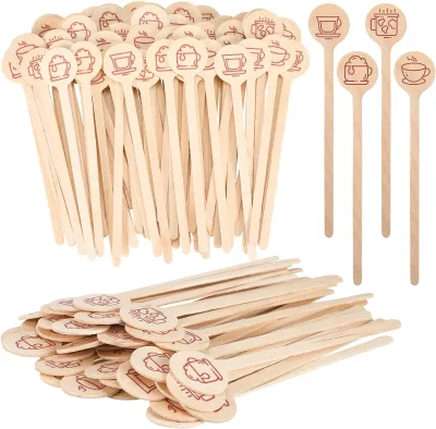 Eco-Friendly Wooden Coffee Stir Sticks With Ergonomic Handle Design