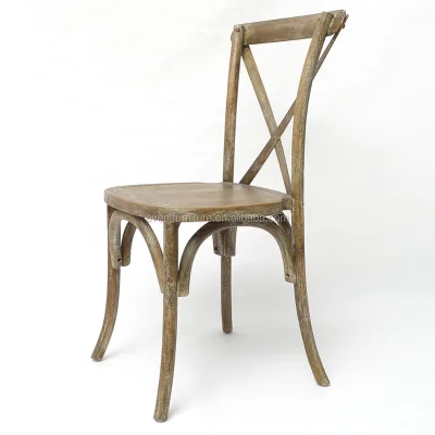 Factory price Solid oak wood x cross back chair for PROMOTION