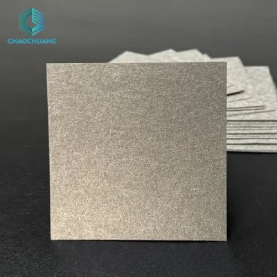 TA1 Titanium Fiber Felt Sheet 100x100mm 0.25mm 0.5mm 0.8mm Thickness 65% Porosity Titanium Felt for Electrochemical Electrode