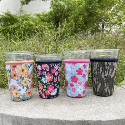 OEM Insulated Reusable Hot Iced Neoprene Solo Cup Sleeve Custom Take Away Juice Cup Holder Sublimation Cup Holder for Restaurant