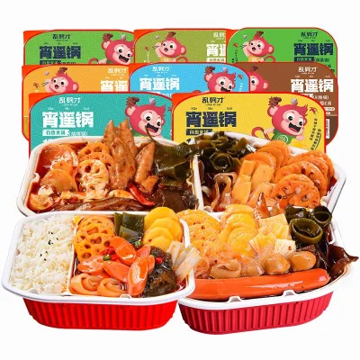 Gluten-Free Low-Carb Durum Wheat Self-Heating Small Square Bibimbap & Hot Pot Instant Rice in Bag Packaging
