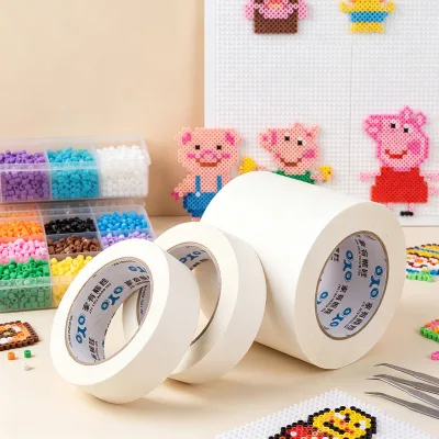 OEM White Masking & Packing Tape-Single Sided Eco-Friendly Easy-Tear for Perler Beads DIY Craft & Bag Sealing