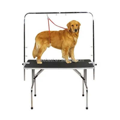 Electric grooming table with double jib crane