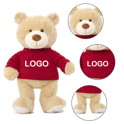 Promotion Gifts Embroider Brand logo Cute Soft White Teddy Bear Plush Toys Wholesale Cheap Soft Toys Plush Teddy Bears