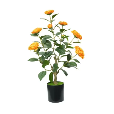 Wholesale Fake Camellia Tree with White Flowers for Home Office Decoration
