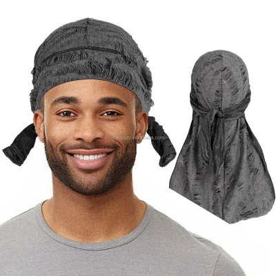 Latest Street Hip-Hop Style Double Layer LOGO Custom Distressed Durags for Men