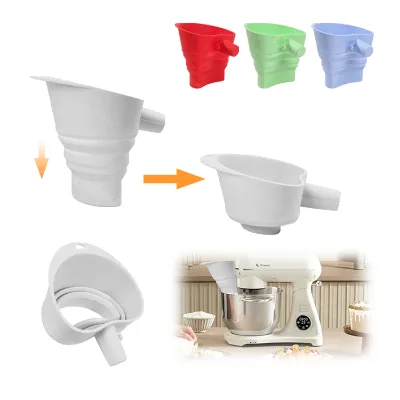 2026 Trending Product Silicone Flour Funnel for KSM150 Kitchen Aid Mixer Suitable Durable Cooking Aid Wide Mouth ODM/OEM Service