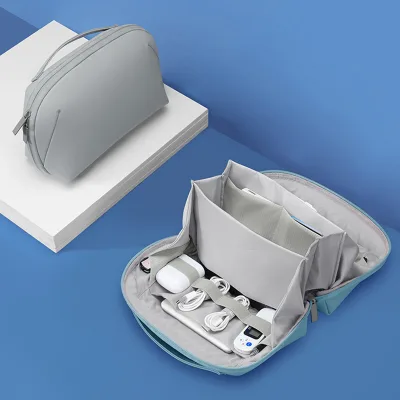 PU Waterproof Business Organizer for Travel Storage Power Bank USB Cables
