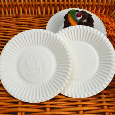 Disposable 8 Inch White Paper Plates for Kids Birthday Party Decorations