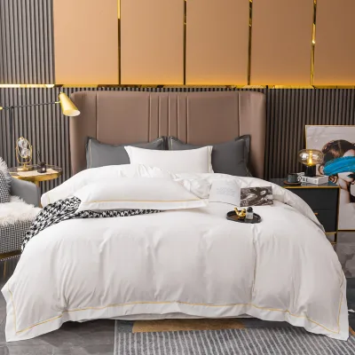 White for Hotel Cotton Bed Sheets White King Size Bedding Set Breathable Cooling Comforter Sets Bedding Queen Size