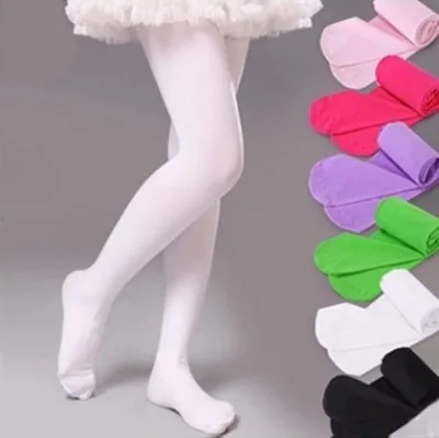 Cheap Multi Colors Solid Plain Girls Tights Skin White Black Dance Compression Kids Thin Pantyhose Tights