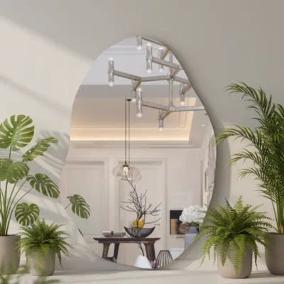 Hot Sale Modern Luxury Glass Decorative Irregular Cloud Shape Frameless Full Length Floor Standing Mirror