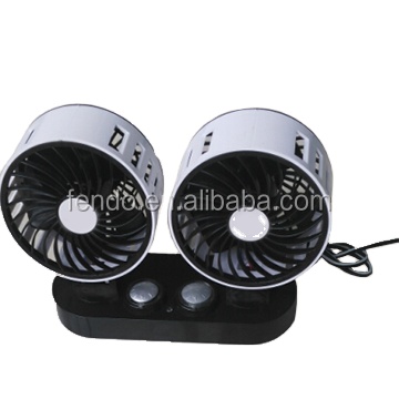 With Clip Dc 12v Auto Oscillating Fan 4.5 Inch Dual Head Car Cooling Fans