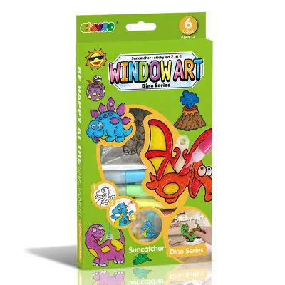 EBAYRO Window Clings Art Window Art Kids DIY Dinosaur Craft Kit Window Paints Suncatcher Painting Kit
