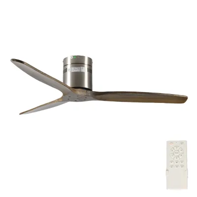 132 CM EXTRA FLAT SHORT DARK WOOD DC CEILING FAN WITH REMOTE CONTROL and SUMMER WINTER OPERATION
