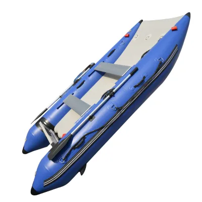 High-Speed Versatile PVC Inflatable Catamaran with Comfortable Deck Exceptional Stability-for Active Sports & Leisure Adventures