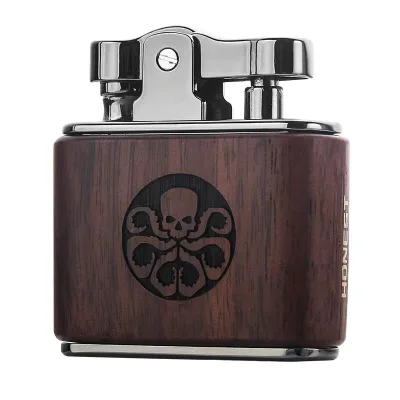 Vintage Wooden Refillable Kerosene Cigarette Lighter Men New Sandalwood Rocker Lighter Kerosene Creative Kerosene Lighter
