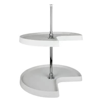 Cabinet Corner Storage Turntable 270 Degree Chrome Plated Rotating Double-layer Shelf Lazy Susan Storage Rack