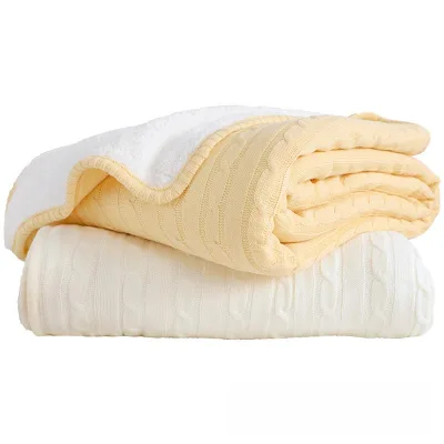 Autumn and Winter Thickened Warm Plush Knitted Wool Cover Blanket Lamb's Wool Sofa Blanket