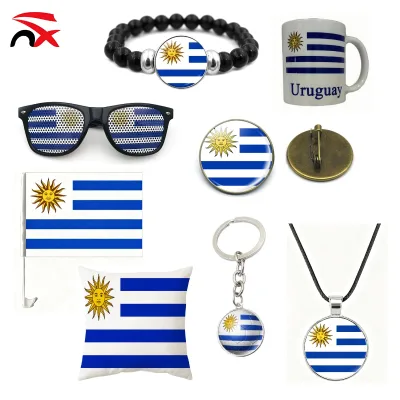 2026 Soccer Fan Uruguay Team Flag Set Drawing Bags Necklace Keychain Cups Window Flag for Match Celebration