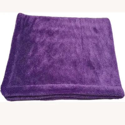 Hot Sales 1300GSM 50*80cm Car Drying Towel Edgeless Microfiber Twisted Loop Drying Towels Car Wash Detail Cleaning Towel
