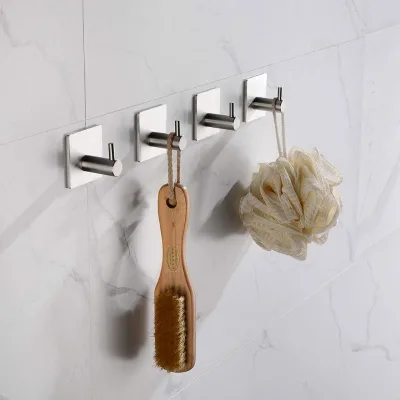 Wekis Kitchen Robe Bathroom Self-Adhesive Coat Towel Hooks Wall Hangers Anti-Skid Heavy-duty Iron Eco-Friendly Zebra Pattern