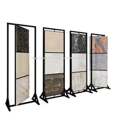 Customized Showroom Marble Quarts Stone Display Shelf Stand Ceramic Tile Display