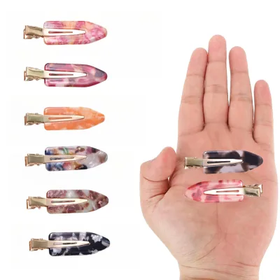 6cm Acetate Seamless Handmade Hair Clip Side Hairpin No Bend Hair Clips No Crease Makeup Duckbill Clip Creaseless Hair Clips