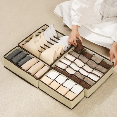 Custom Non-woven Fabrics Drawer Organizer Divider for Underwear Socks Bra Closet Storage Box Wholesale