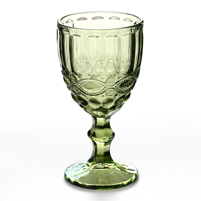 Wholesale Machine-pressed Vintage Goblet Colored Wine Glass European Style Thickened Tall Vintage Wine Glass Red Wine Glass