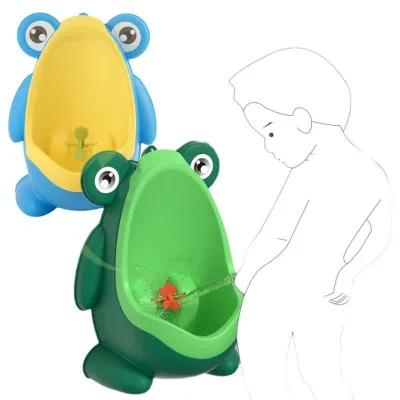 Baby Boys Standing Potty Cartoon Frog Shape Wall-Mounted Urinals Toilet Training Stand Vertical Urinal Potty Pee Infant Toddler