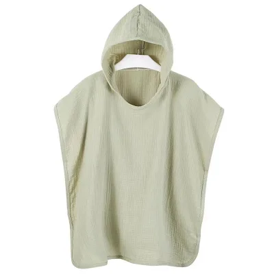 100% Cotton Gauze 4 Layer Children Water Absorbent Hooded Poncho Bath Towel for Swimming Bathroom