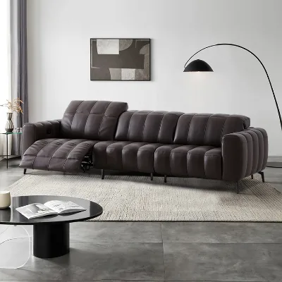 Source Factory High Quality Electric Multifunctional Leather Smooth Telescopic Smart Piano Key Module Sofa Living Room Sofa