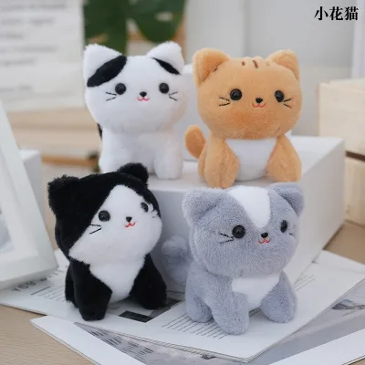 Cute Cartoon Little Cat Plush Toy Bottle Opener Keychain Pendant Ball Shape Custom Colors for Backpack Hangings Decoration Gifts