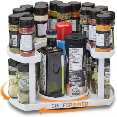 Kitchen Storage Rack Plastic Rotating Spice Rack with Advanced Organization for Soy Sauce New Kitchen Storage Artifact