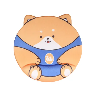 Ergonomic Round Cute Gel Mouse Pad Silicone Shiba Inu Series Wrist Rest Memory Foam Mouse Pad for Office Mouse Pad