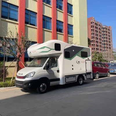 Ecocampor 6x6 Fiberglass RV Motorhome Caravan Camping Camper Vans With Kitchen and Air Conditioner for Sale