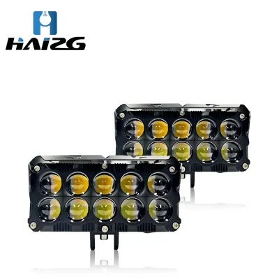 HAIZG New High Power 130W 3 Color Laser Motorcycle Spotlight 10 LED High Definition Optical Auxiliary Spotlight