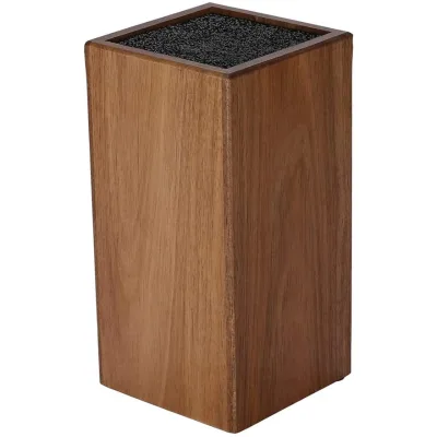 Wholesale Bamboo Knife Block Eco Acacia Wood Knife Holder with Bristles
