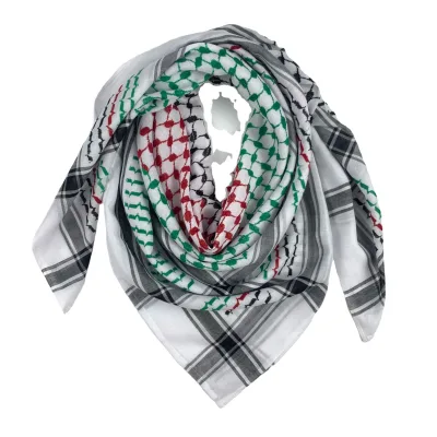 Wholesale Polyester Jacquard Arab Flag Desert Wrap Palestine Shawl Neck Arab Scarf