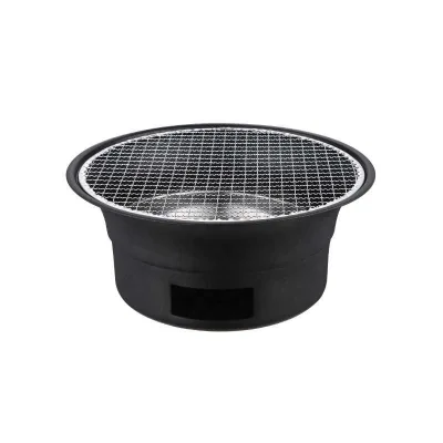 Stainless Steel Smokeless Circular Outdoor Stove With Enclosed Oven Commercial Barbecue Stove Charcoal Grill Tray Rack