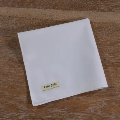 C009-13 Machine Sew Edge White Blank Hankies Cotton Ladies Handkerchief